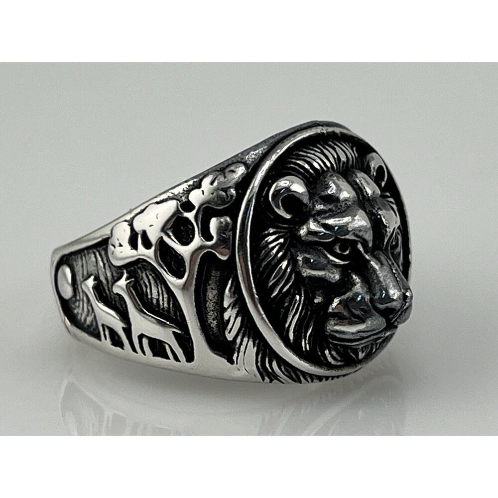 Lion Men’s Ring Sterling Silver 925 Size 12